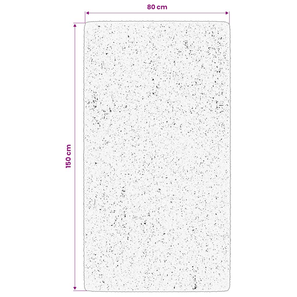 gulvtæppe ISTAN 80x150 cm lang luv skinnende look grå