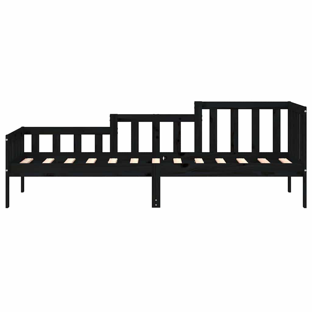 daybed 80x200 cm massivt fyrretræ sort
