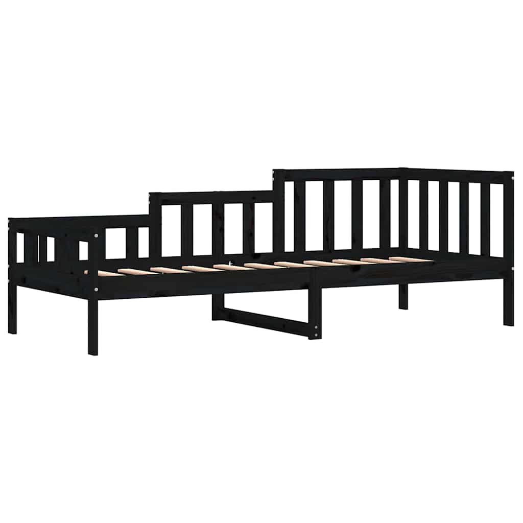daybed 80x200 cm massivt fyrretræ sort