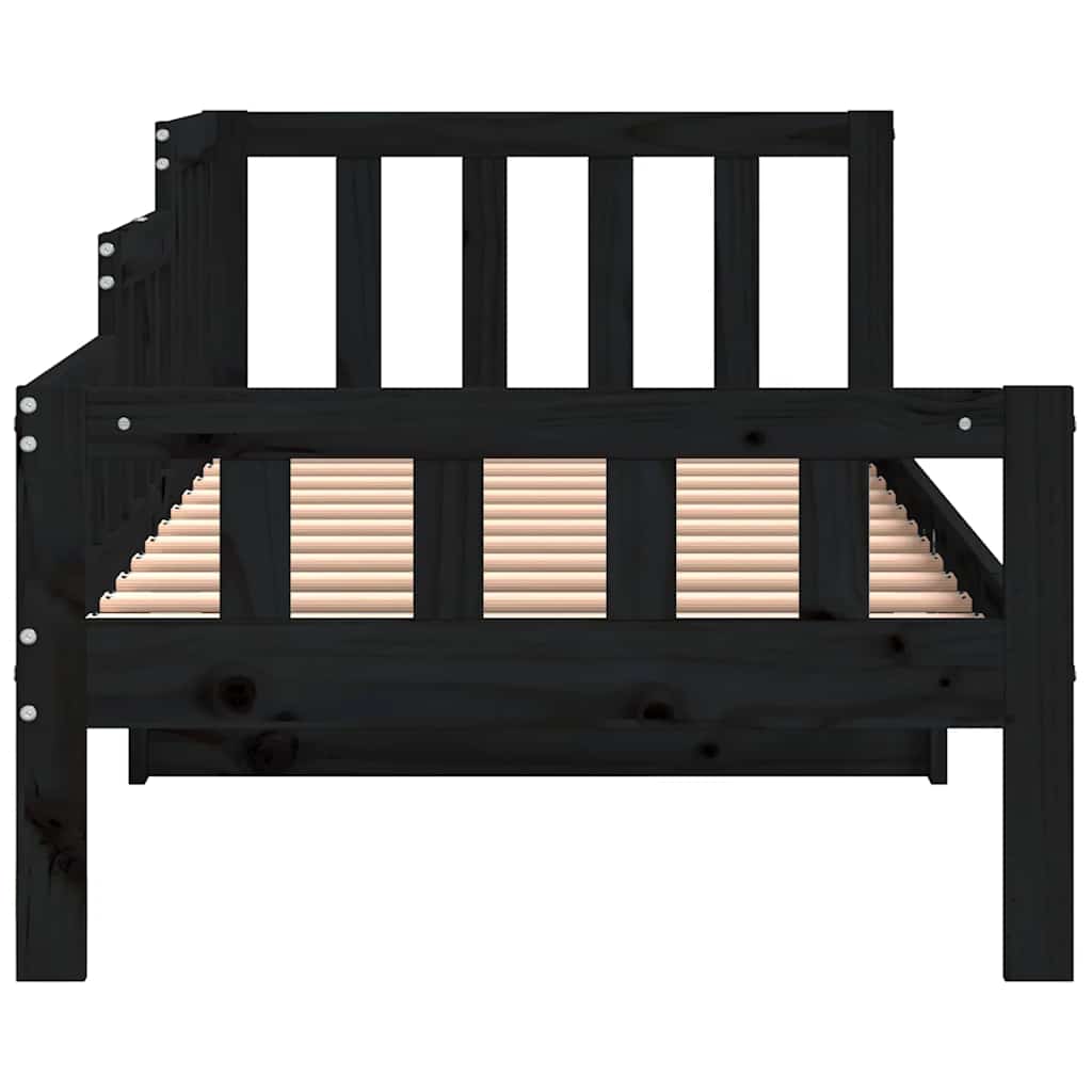 daybed 80x200 cm massivt fyrretræ sort
