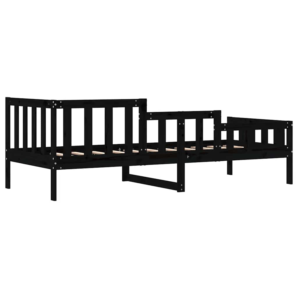 daybed 80x200 cm massivt fyrretræ sort
