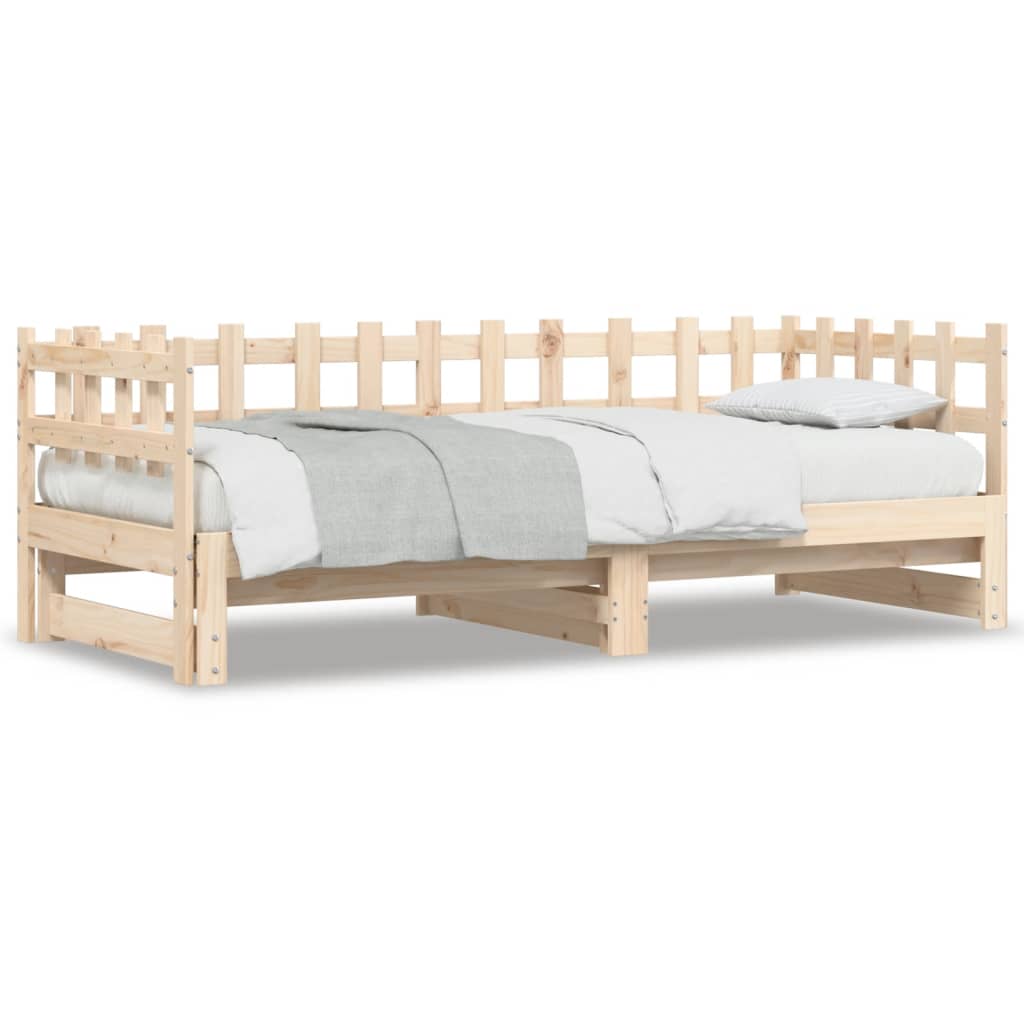 daybed med udtræk 2x(80x200) cm massivt fyrretræ