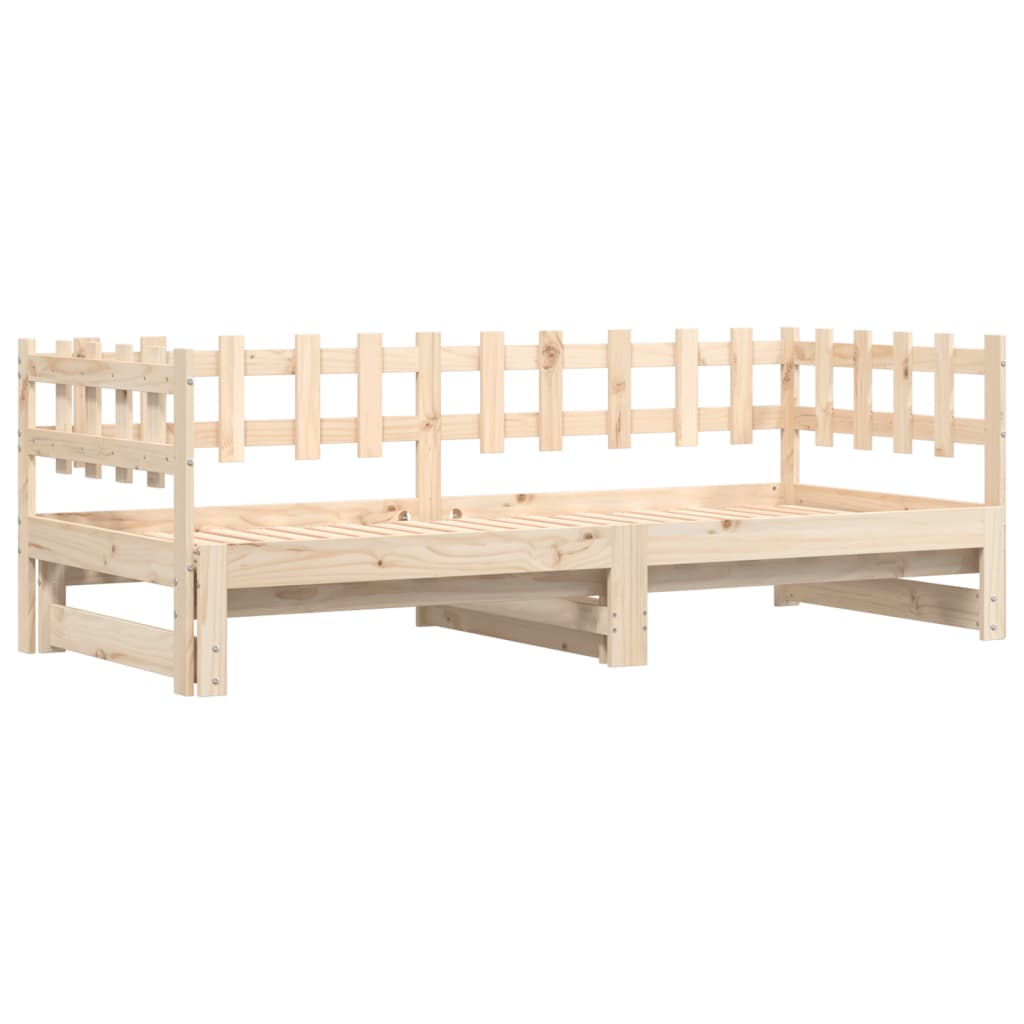 daybed med udtræk 2x(80x200) cm massivt fyrretræ