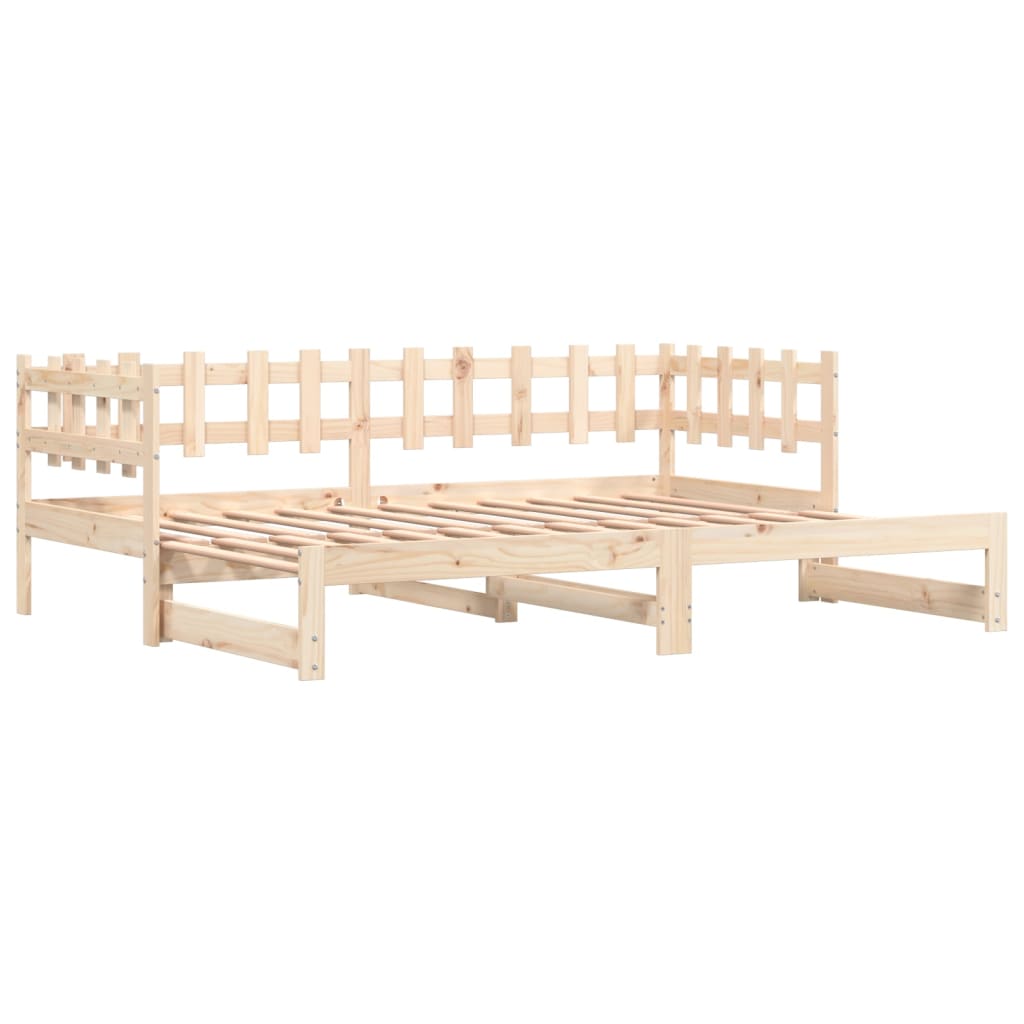 daybed med udtræk 2x(80x200) cm massivt fyrretræ