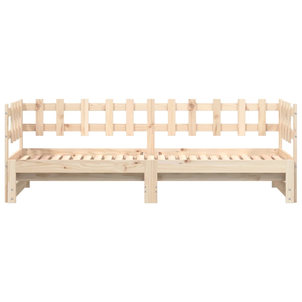 daybed med udtræk 2x(80x200) cm massivt fyrretræ