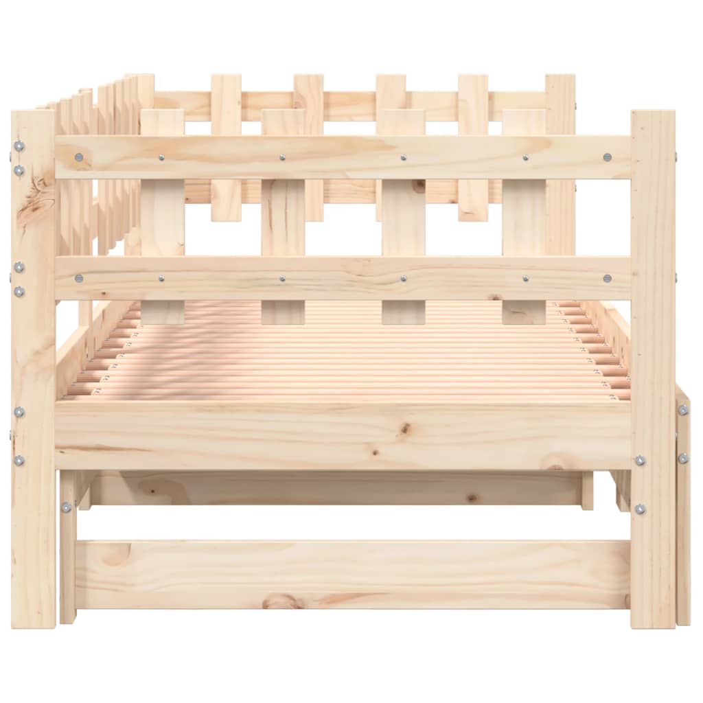 daybed med udtræk 2x(80x200) cm massivt fyrretræ