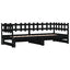 daybed med udtræk 2x(80x200) cm massivt fyrretræ sort