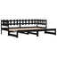 daybed med udtræk 2x(80x200) cm massivt fyrretræ sort