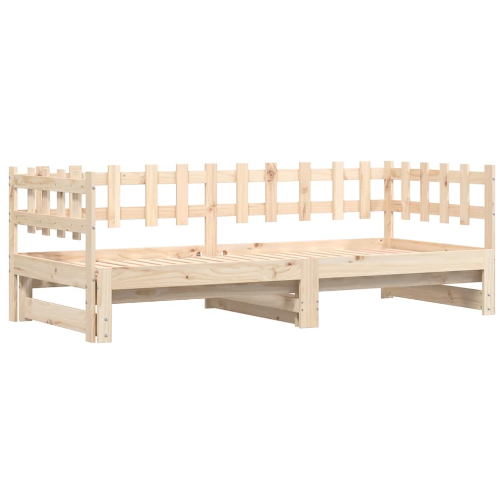 daybed med udtræk 2x(90x200) cm massivt fyrretræ