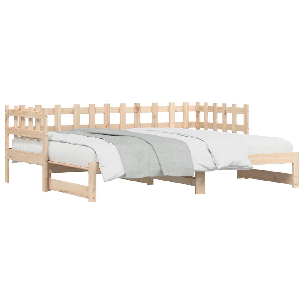 daybed med udtræk 2x(90x200) cm massivt fyrretræ