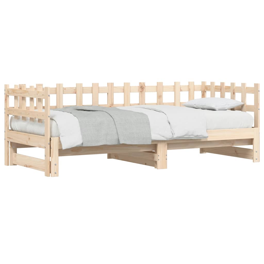 daybed med udtræk 2x(90x200) cm massivt fyrretræ