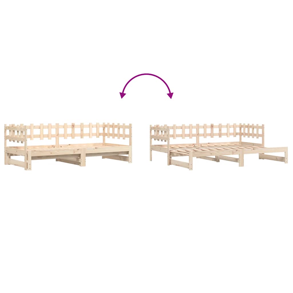 daybed med udtræk 2x(90x200) cm massivt fyrretræ
