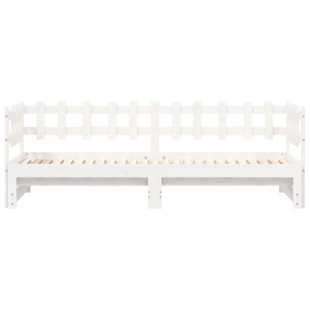 daybed med udtræk 2x(90x190) cm massivt fyrretræ hvid