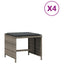 haveskamler 4 stk. med hynder 41x41x36 cm polyrattan grå
