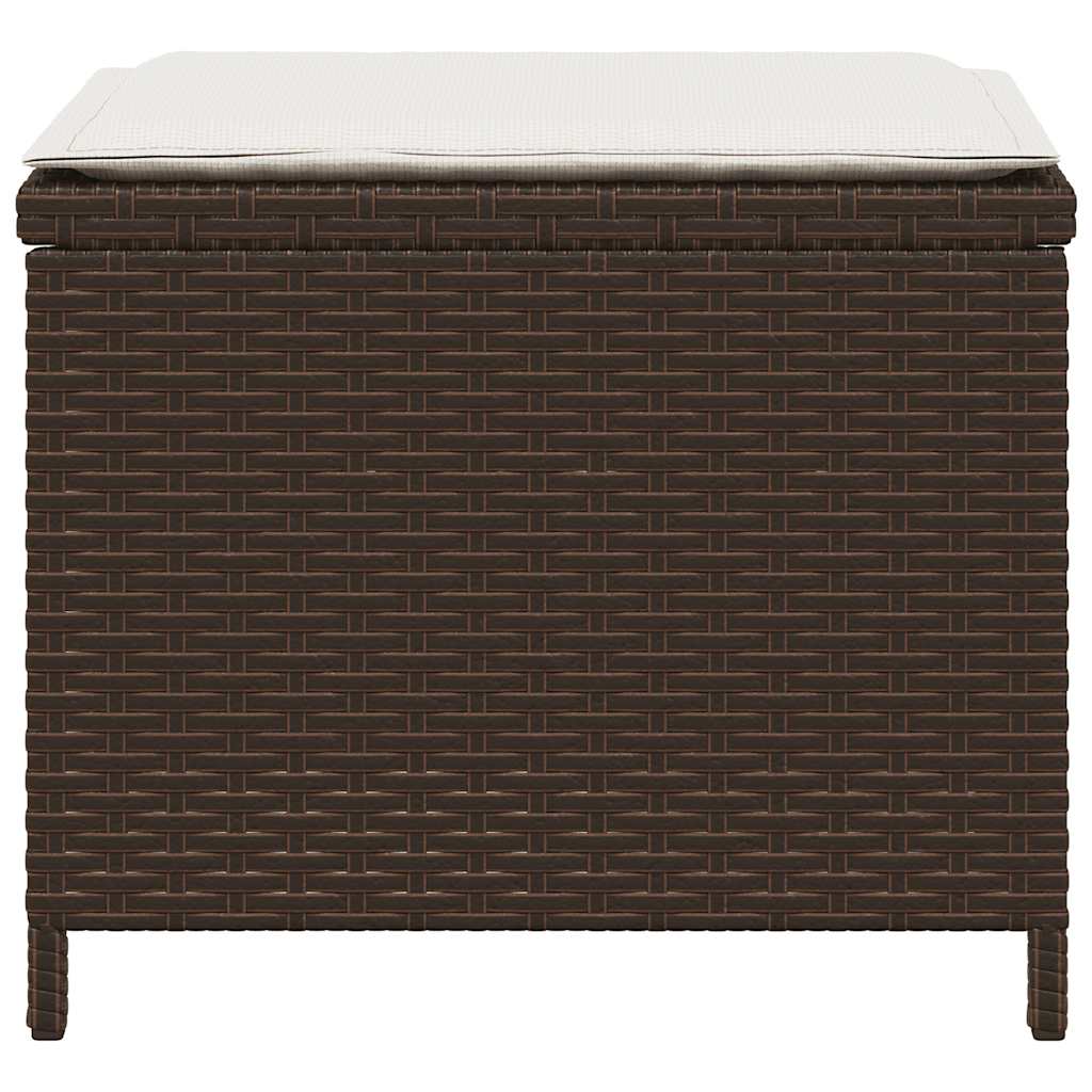 haveskamler 4 stk. med hynder 41x41x36 cm polyrattan brun