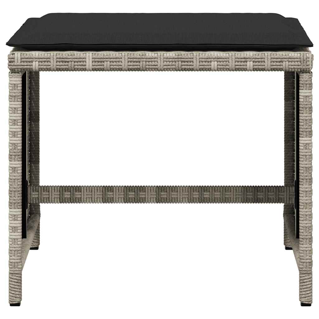 haveskamler 4 stk. med hynder 41x41x36 cm polyrattan lysegrå