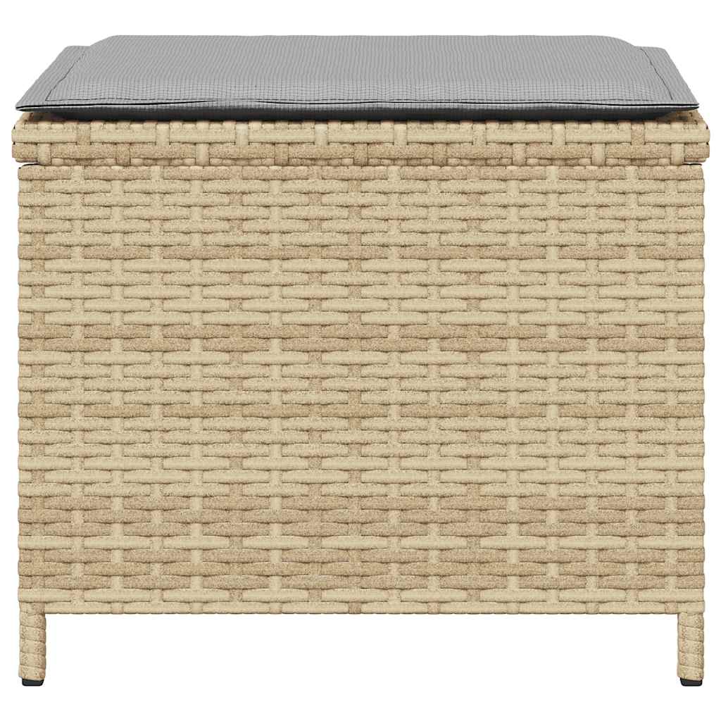 haveskamler 4 stk. med hynder 41x41x36 cm polyrattan beige