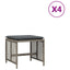 haveskamler 4 stk. med hynder 41x41x36 cm polyrattan grå