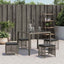 haveskamler 4 stk. med hynder 41x41x36 cm polyrattan grå