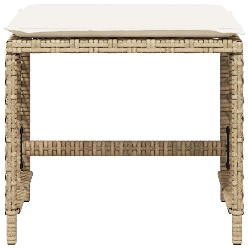 haveskamler 4 stk. med hynder 41x41x36 cm polyrattan beige