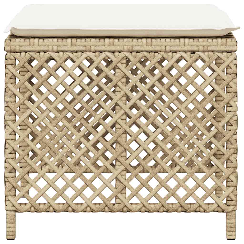 haveskamler 4 stk. med hynder 41x41x36 cm polyrattan beige
