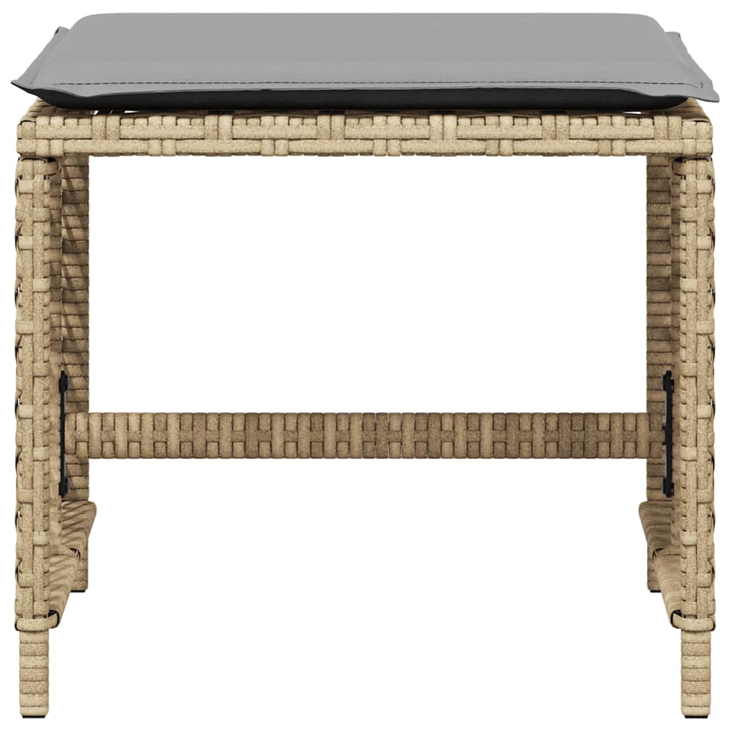 haveskamler 4 stk. med hynder 41x41x36 cm polyrattan beige