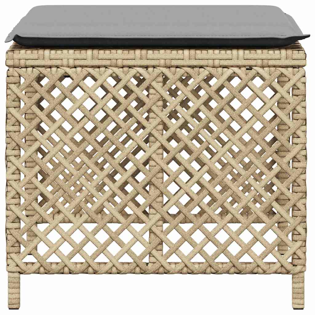 haveskamler 4 stk. med hynder 41x41x36 cm polyrattan beige