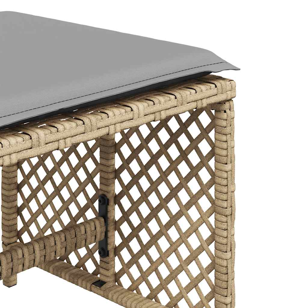 haveskamler 4 stk. med hynder 41x41x36 cm polyrattan beige