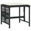 haveskammel med hynder 4 stk. 41x41x36 cm polyrattan sort