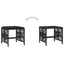 haveskammel med hynder 4 stk. 41x41x36 cm polyrattan sort