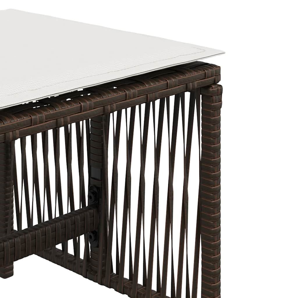 haveskamler 4 stk. med hynder 41x41x36 cm polyrattan brun