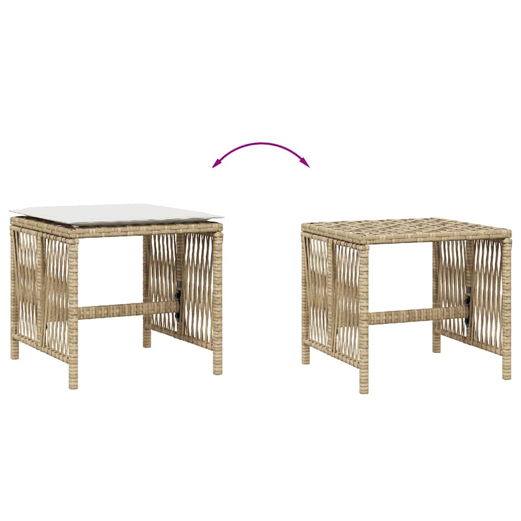 haveskamler 4 stk. med hynder 41x41x36 cm polyrattan beige