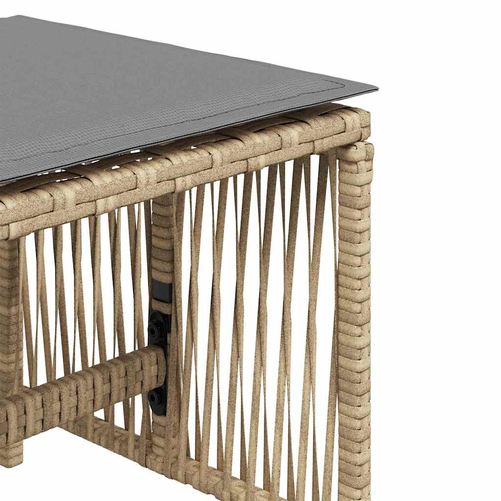 haveskamler 4 stk. med hynder 41x41x36 cm polyrattan beige