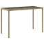 havebord med glastop 115x54x74 cm polyrattan beige