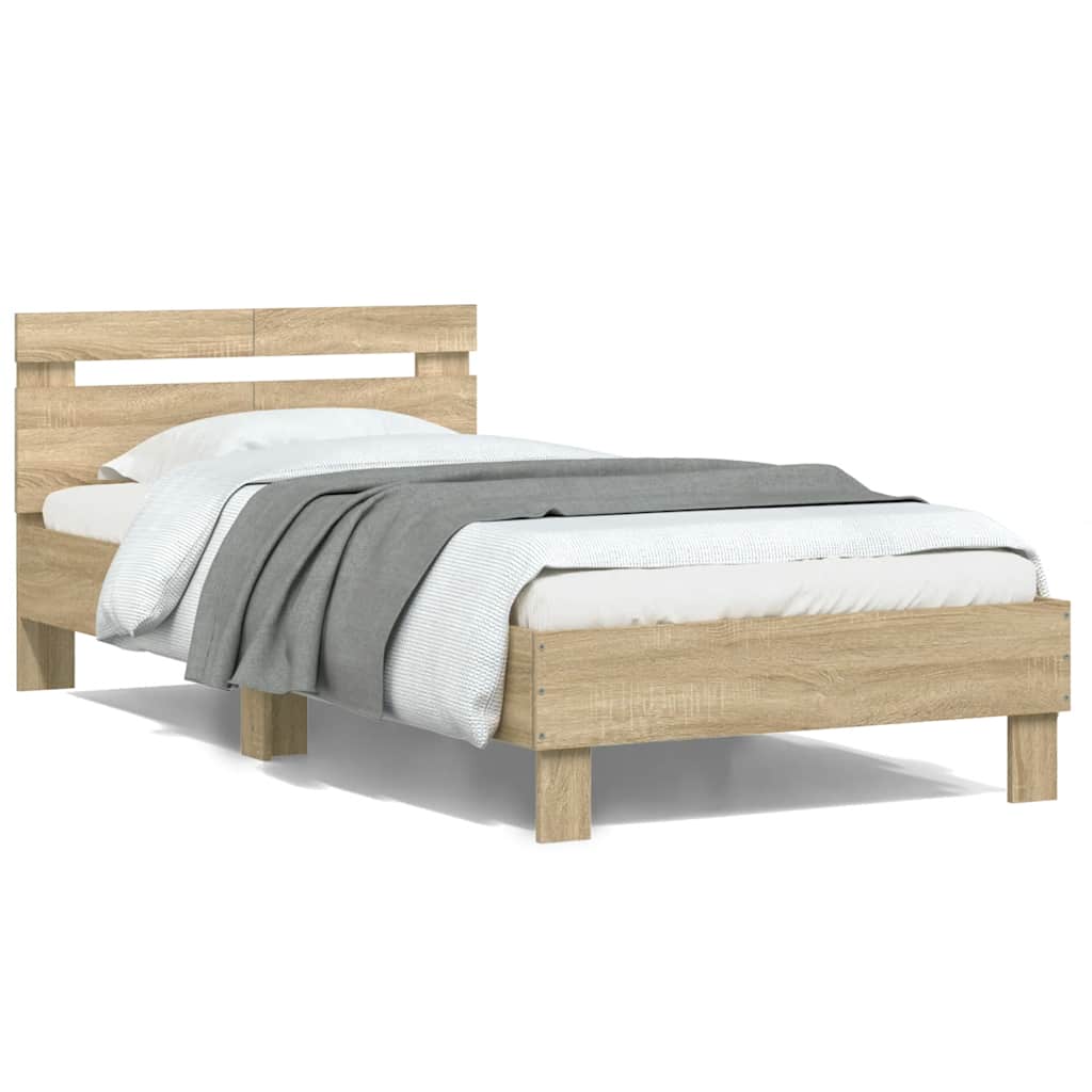 sengeramme m. sengegavl 100x200 cm uden madras sonoma-eg