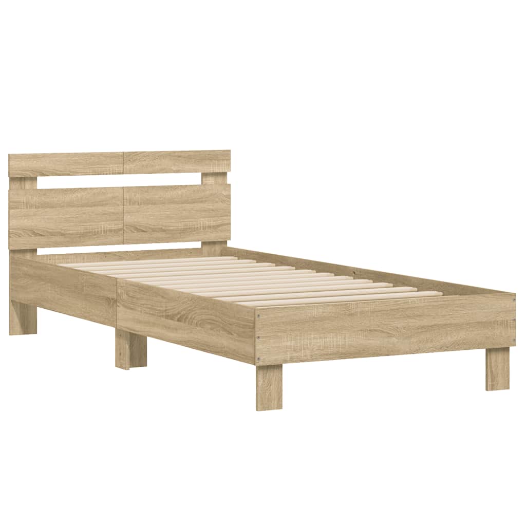 sengeramme m. sengegavl 100x200 cm uden madras sonoma-eg