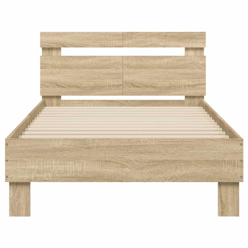 sengeramme m. sengegavl 100x200 cm uden madras sonoma-eg