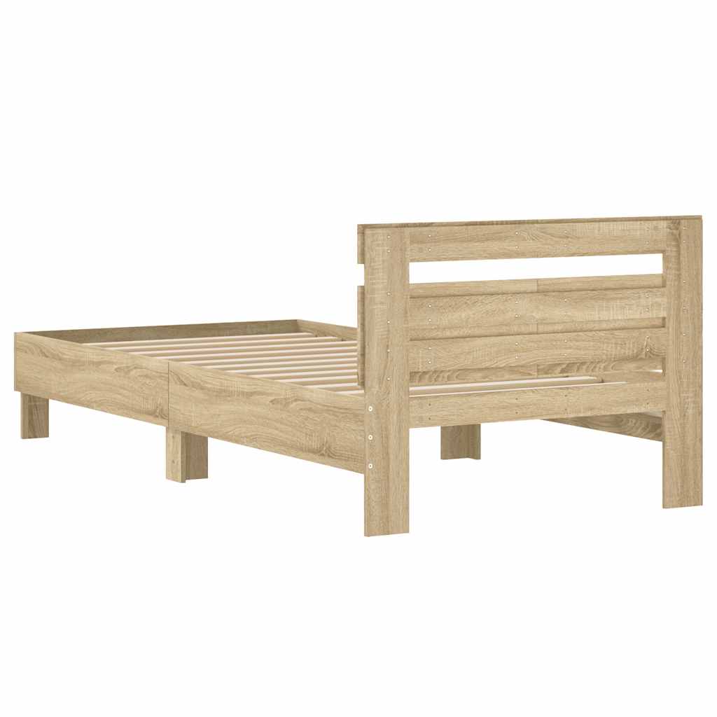 sengeramme m. sengegavl 100x200 cm uden madras sonoma-eg