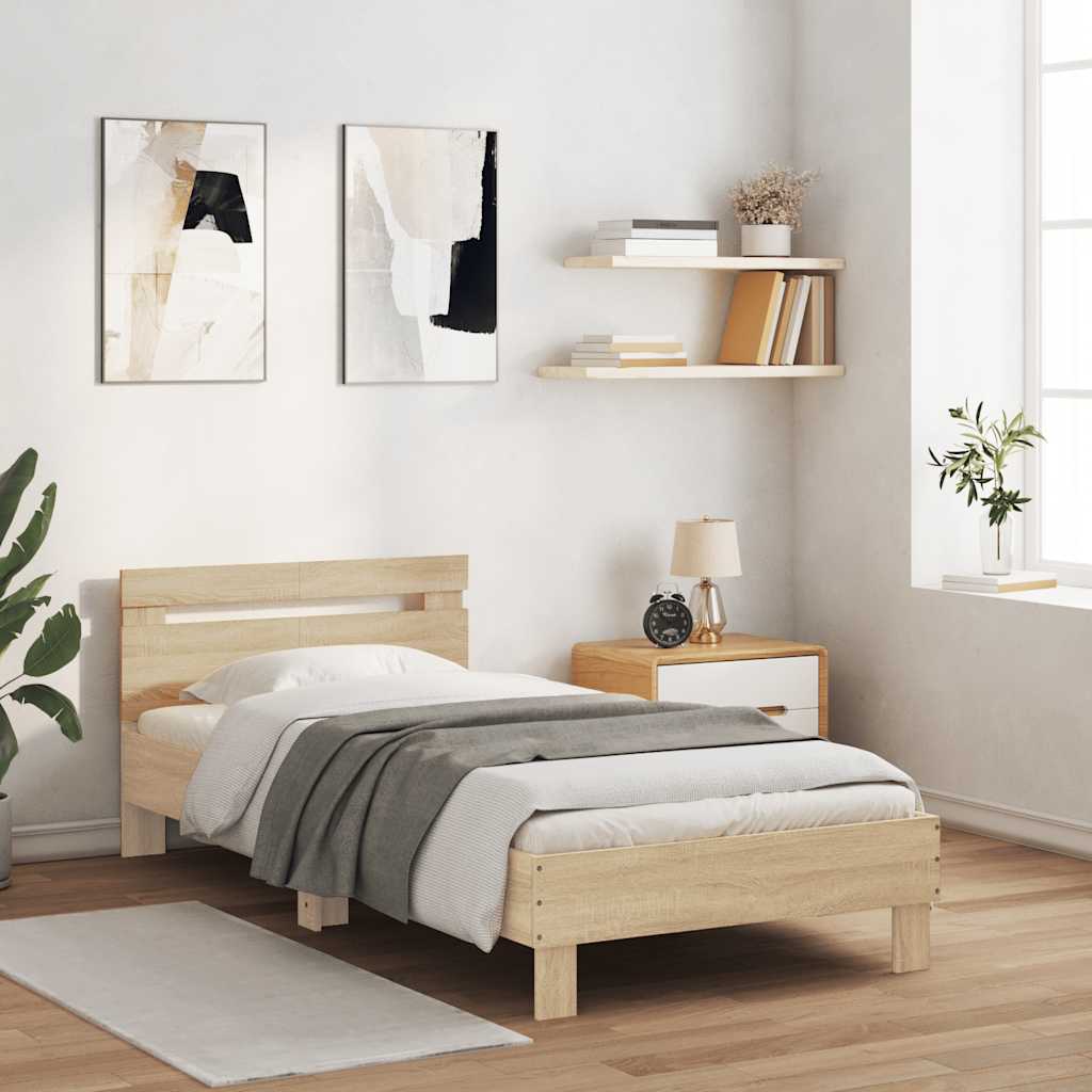 sengeramme m. sengegavl 100x200 cm uden madras sonoma-eg
