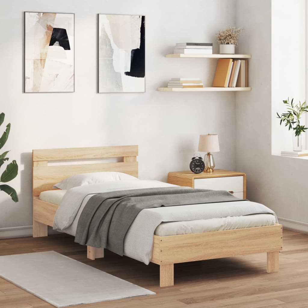 sengeramme m. sengegavl 90x200 cm uden madras sonoma-eg