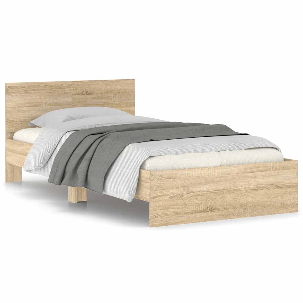 sengeramme m. sengegavl 100x200 cm uden madras sonoma-eg