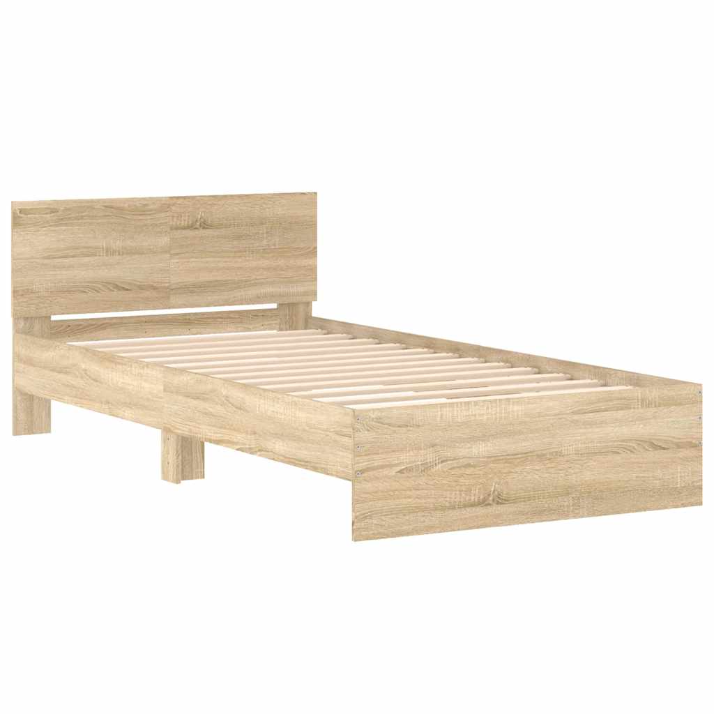 sengeramme m. sengegavl 100x200 cm uden madras sonoma-eg