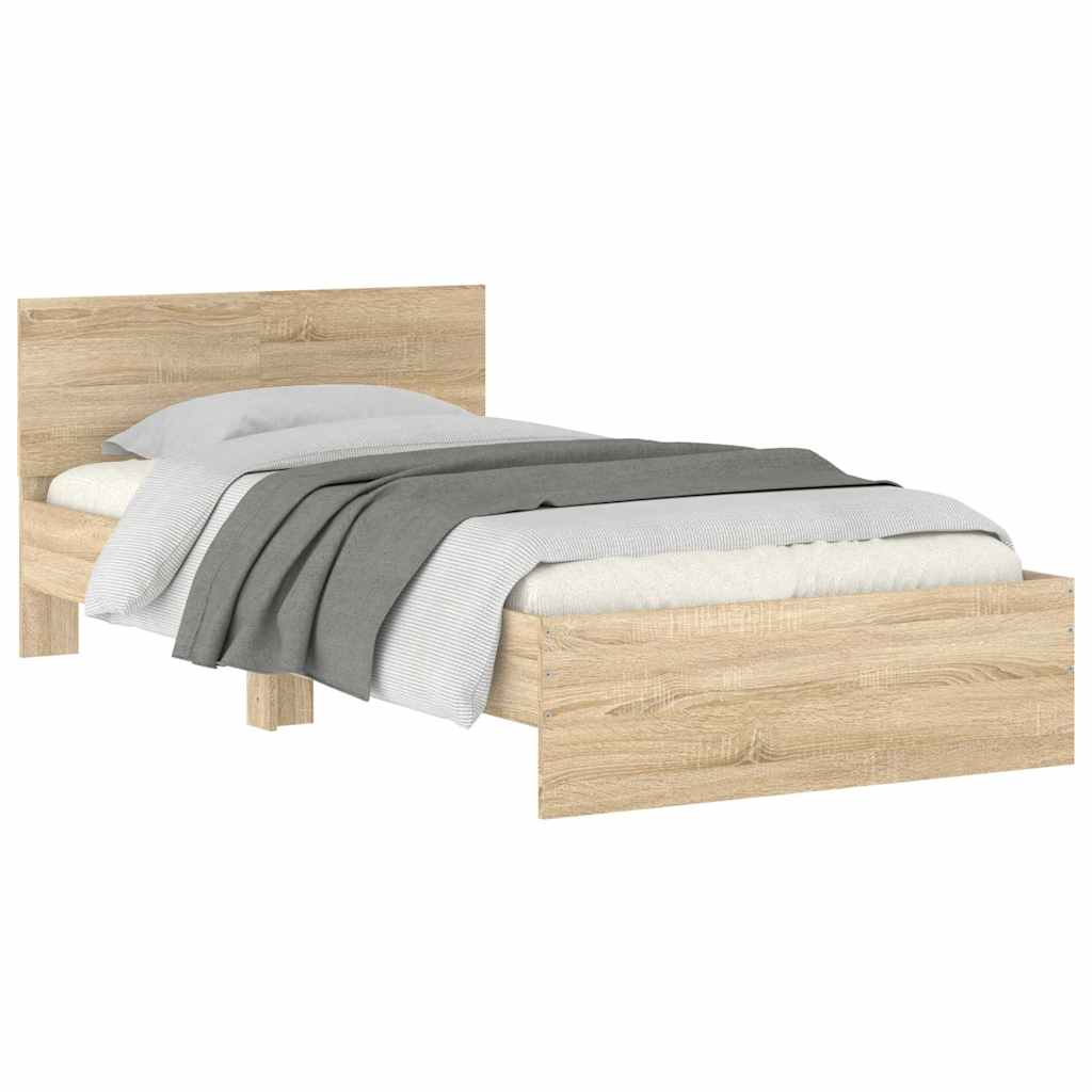 sengeramme m. sengegavl 100x200 cm uden madras sonoma-eg