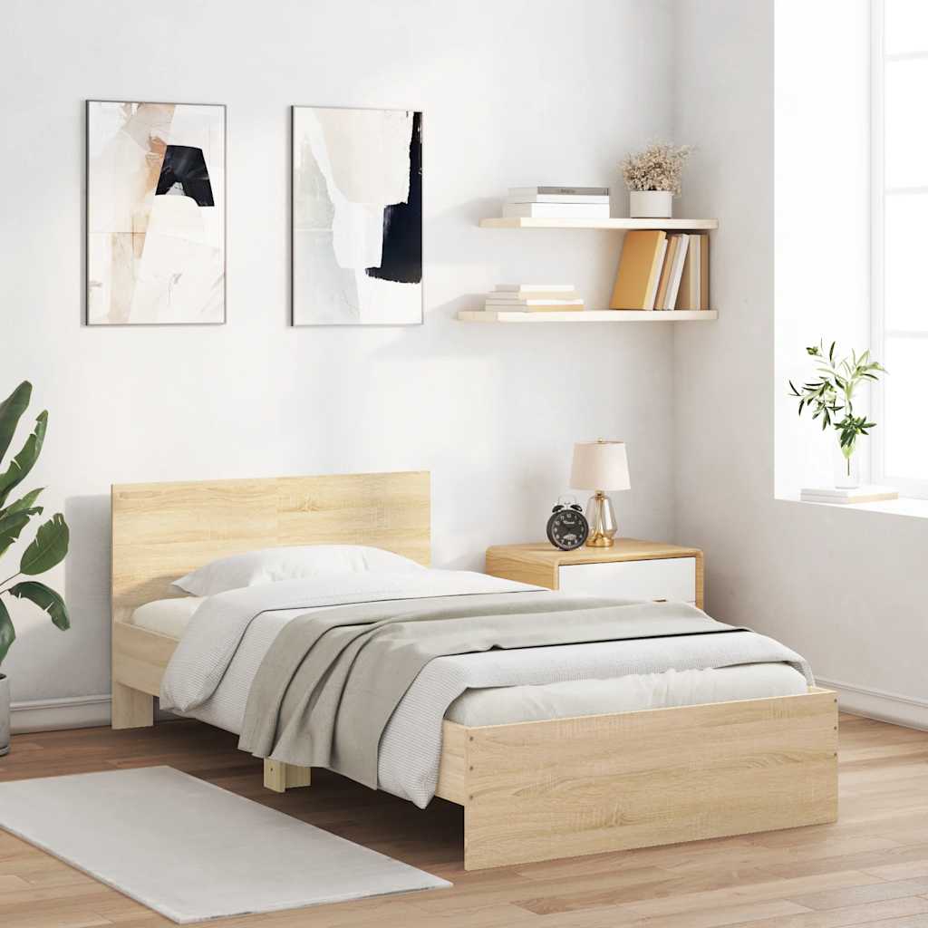 sengeramme m. sengegavl 100x200 cm uden madras sonoma-eg