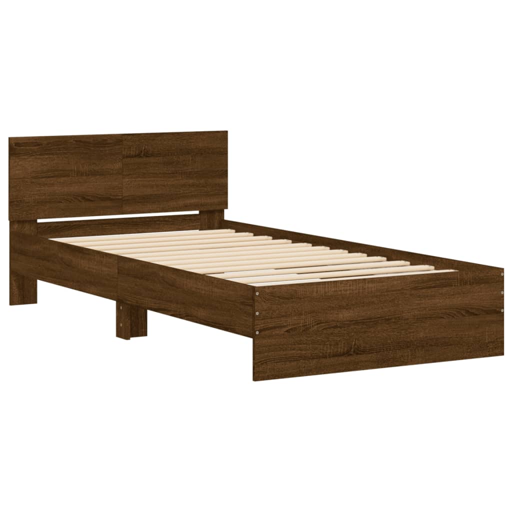 sengeramme m. sengegavl 100x200 cm uden madras brunt eg