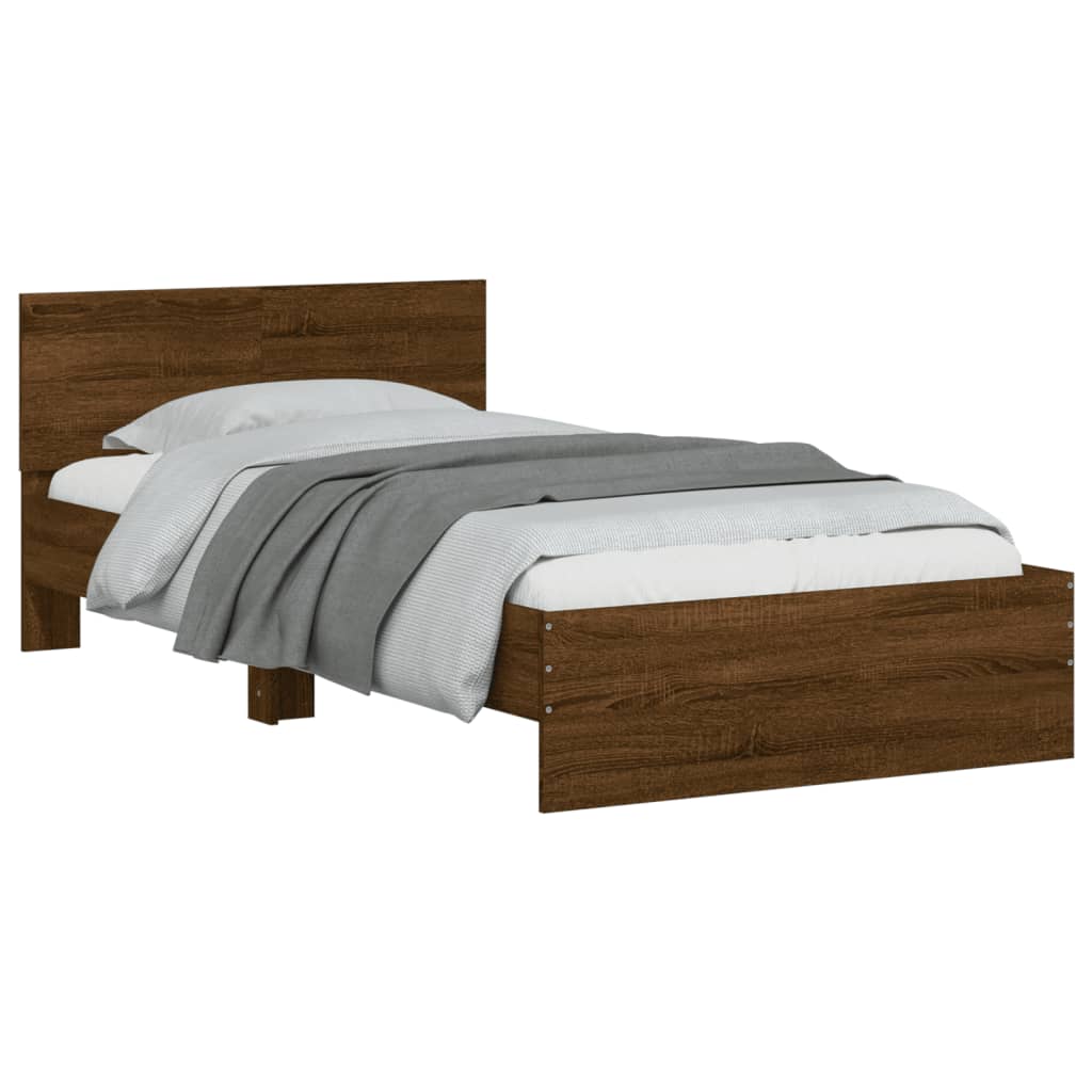 sengeramme m. sengegavl 100x200 cm uden madras brunt eg