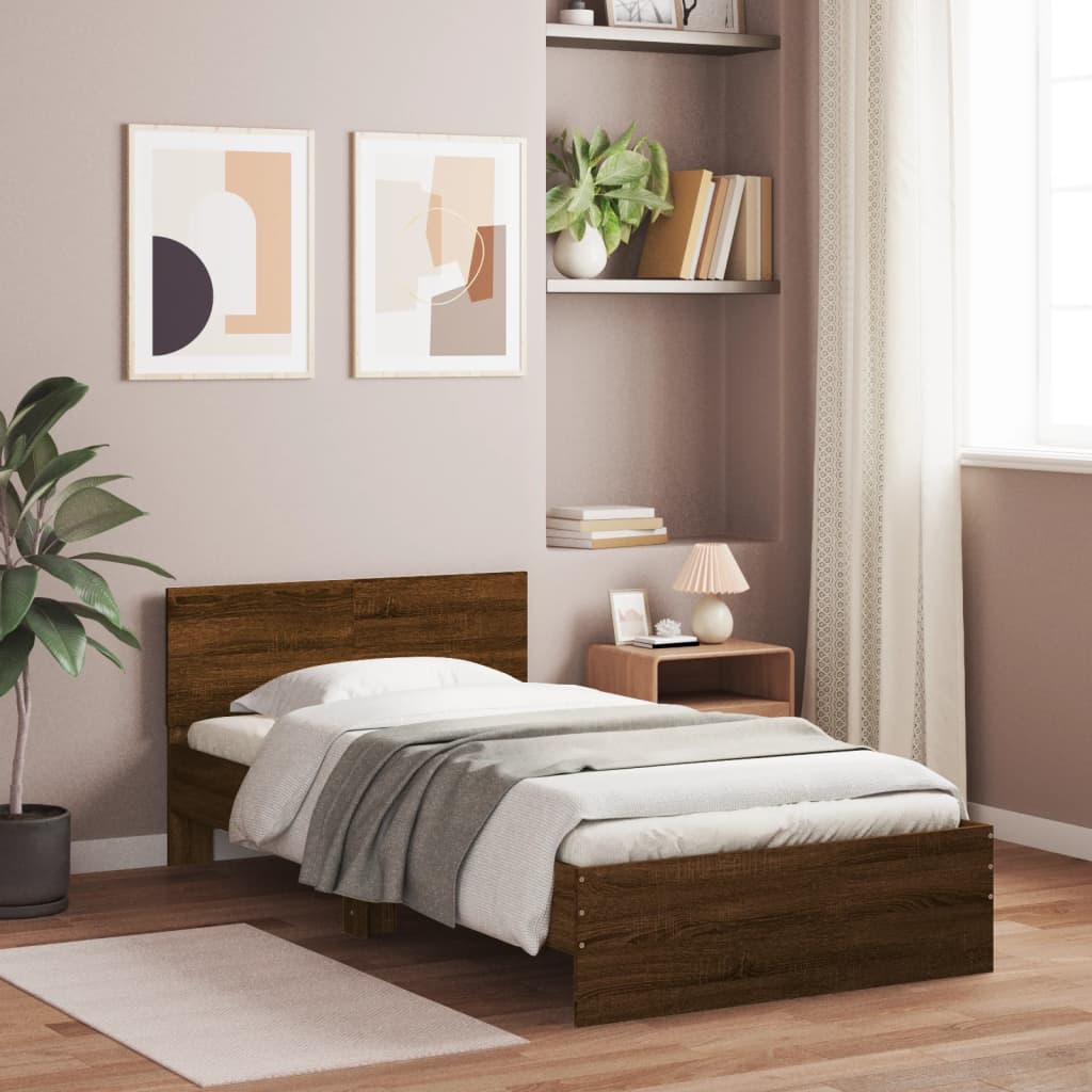 sengeramme m. sengegavl 100x200 cm uden madras brunt eg