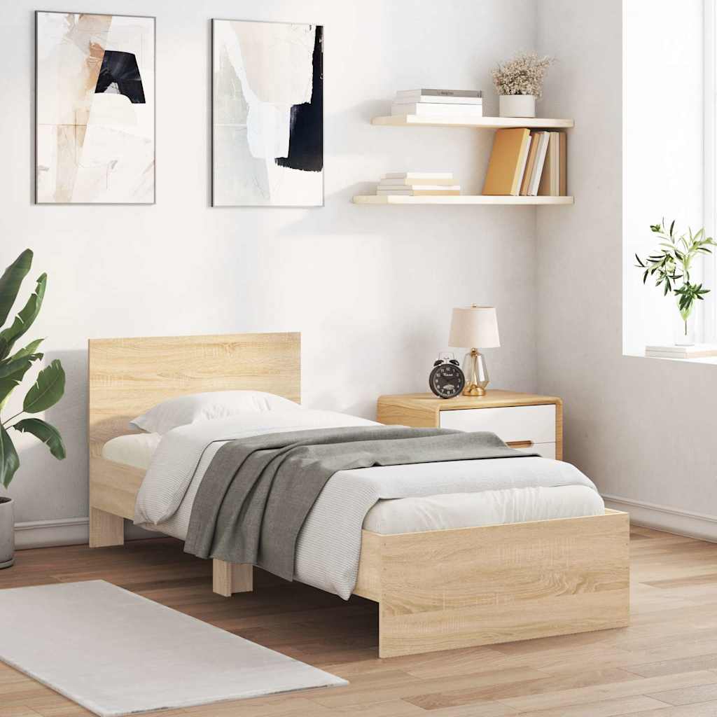 sengeramme m. sengegavl 90x200 cm uden madras sonoma-eg