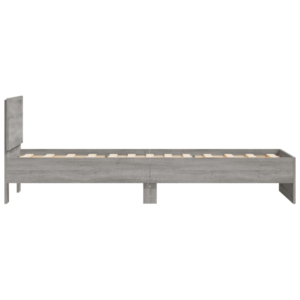 sengeramme m. sengegavl 90x190 cm konstrueret træ grå sonoma-eg