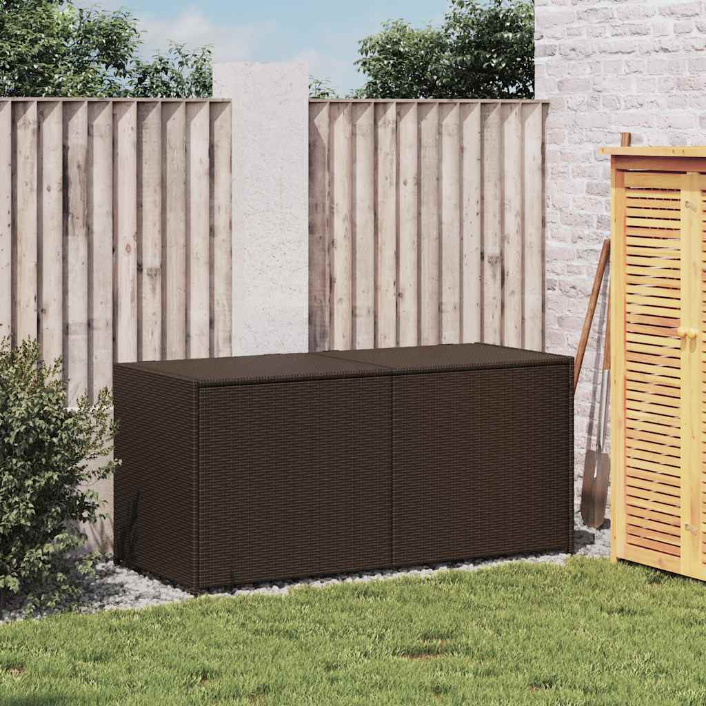 opbevaringsboks til haven 283 l polyrattan brun